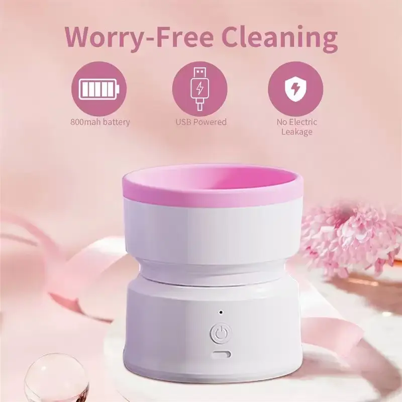 Rechargeable & Electric Makeup Brush Cleaning Machine, 1 Count Silicone Brush Cleaner, Beauty Blender Cleaner For  Makeup Brushes,molded Brush Cosmetic Foundation Handle Storage Cleansing