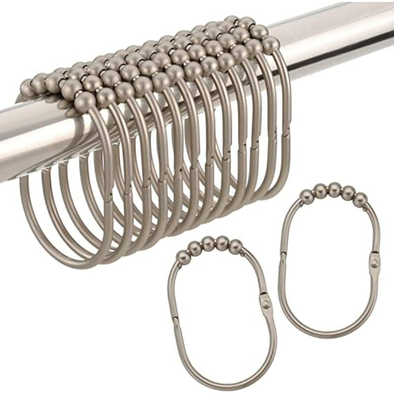 Oval Shaped Curtain Hooks Rings- Decorative Shower Curtain Hooks, Rust Proof Stainless Steel Shower Curtain Rings - Grafton Collection