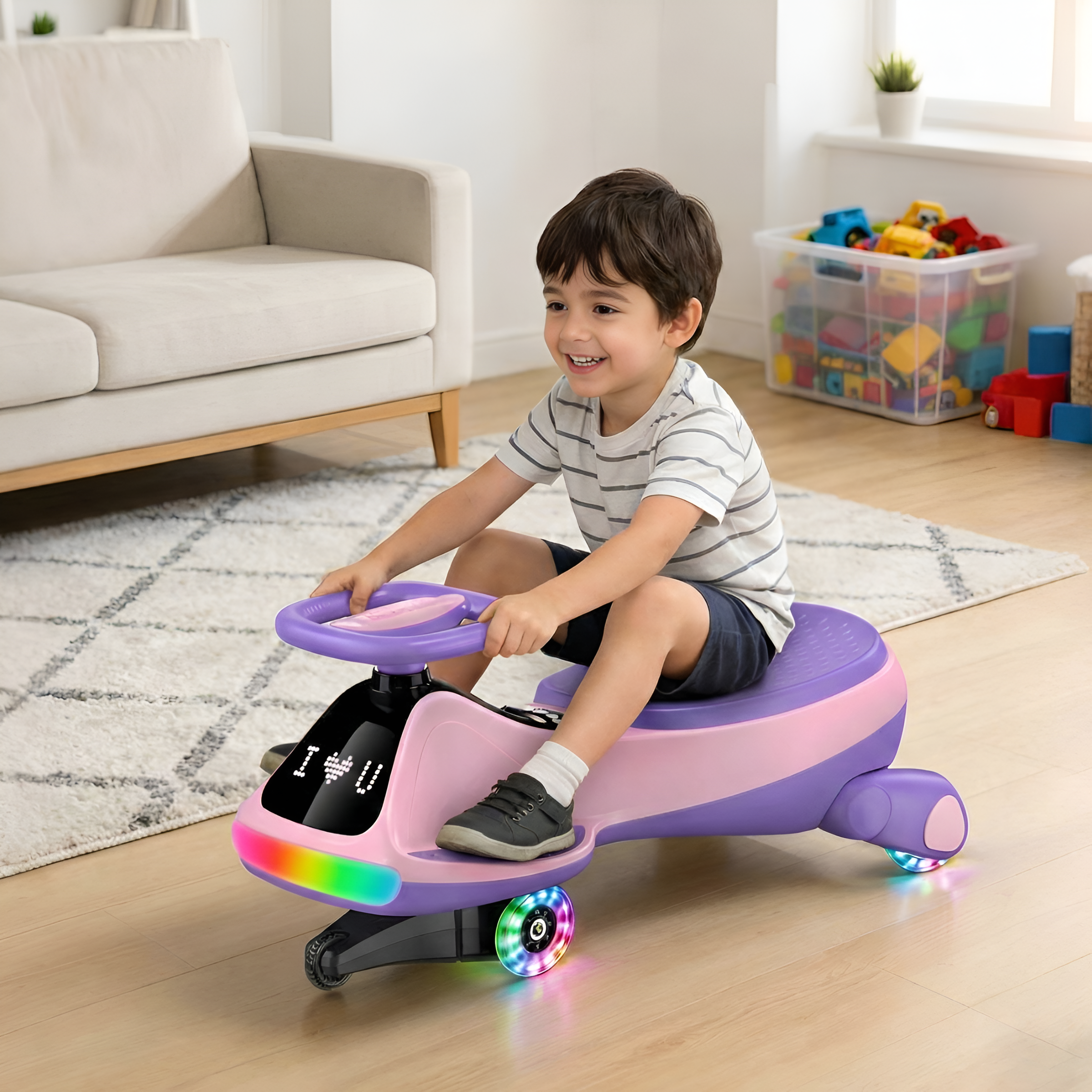 12V Electric Wiggle Car with Digital Display Screen