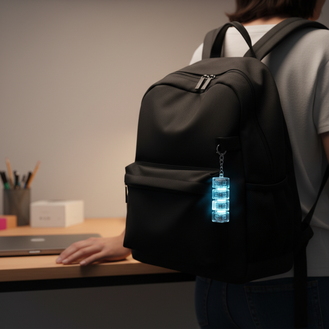 LED Light Click Keychain With Mechanical Button Feel