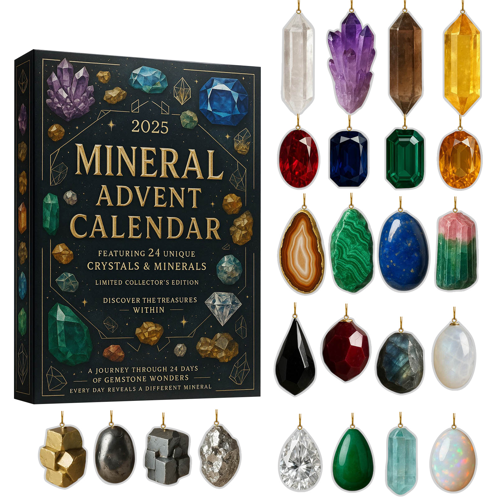 Crystal Mineral Countdown Advent Calendar Set