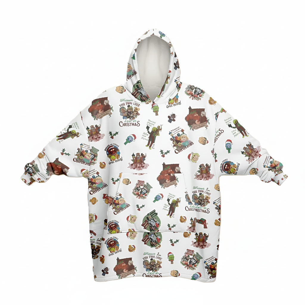 Christmas Themed Oversized Blanket Hoodie