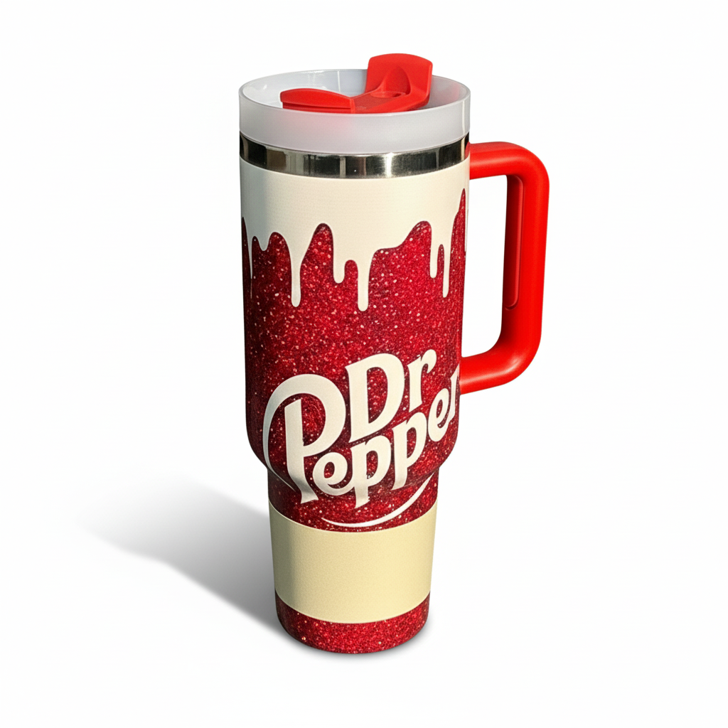 40oz Glitter Tumbler With Handle