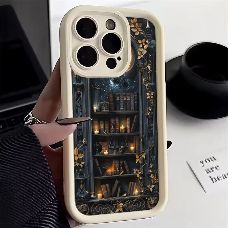 Bookshelf Pattern Soft Shockproof iPhone Case
