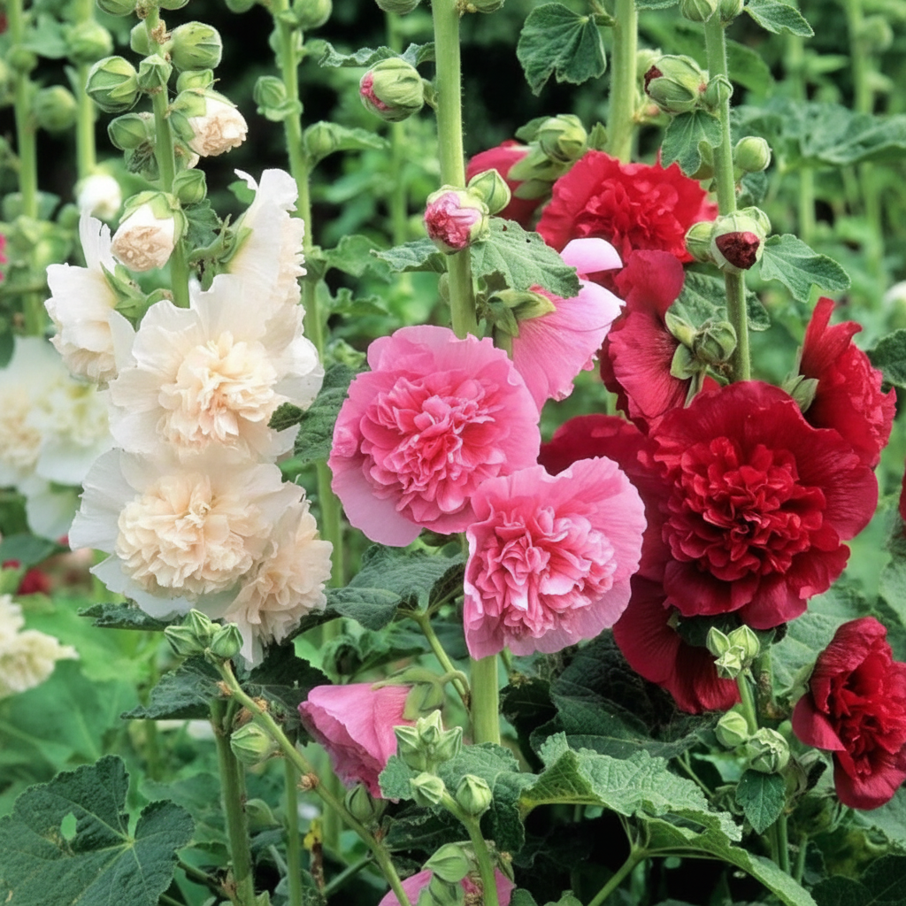 Hollyhock Flower Garden Seeds For Tall Ornamental Plants