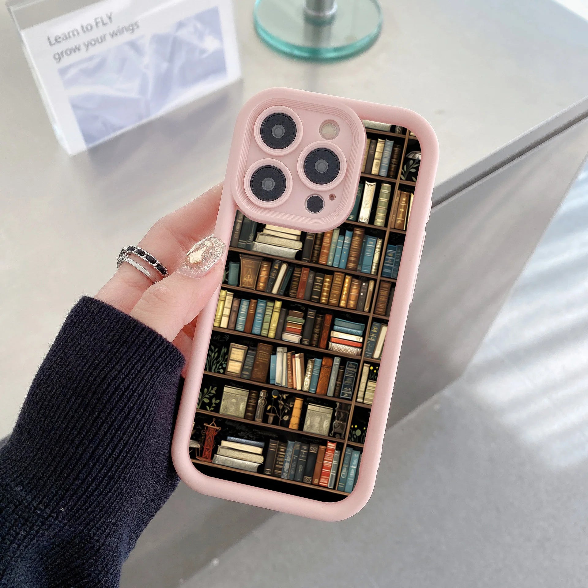 Bookshelf Pattern Soft Shockproof iPhone Case