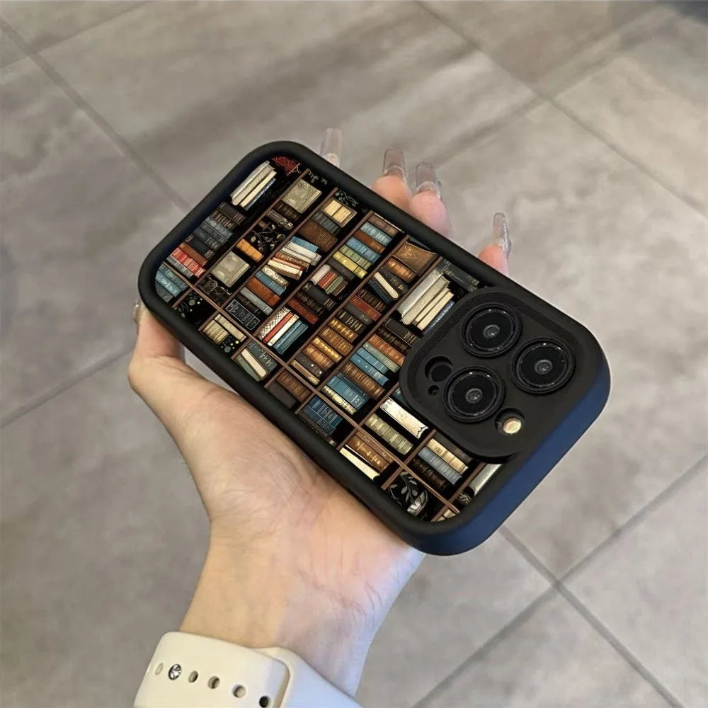 Bookshelf Pattern Soft Shockproof iPhone Case