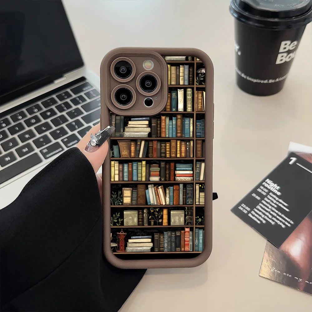 Bookshelf Pattern Soft Shockproof iPhone Case