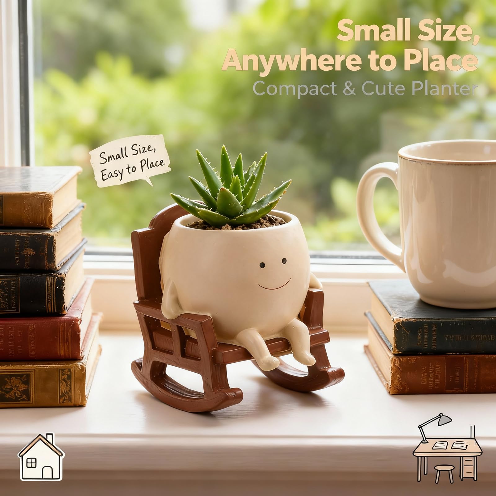 Indoor Outdoor Plants, Unique Sit Rocking Chair Succulent Flower Pots