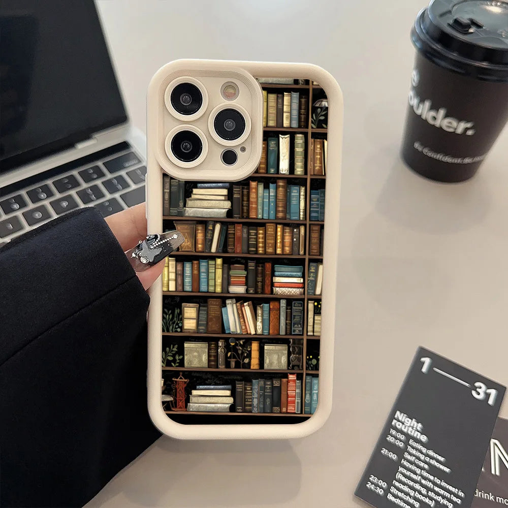 Bookshelf Pattern Soft Shockproof iPhone Case