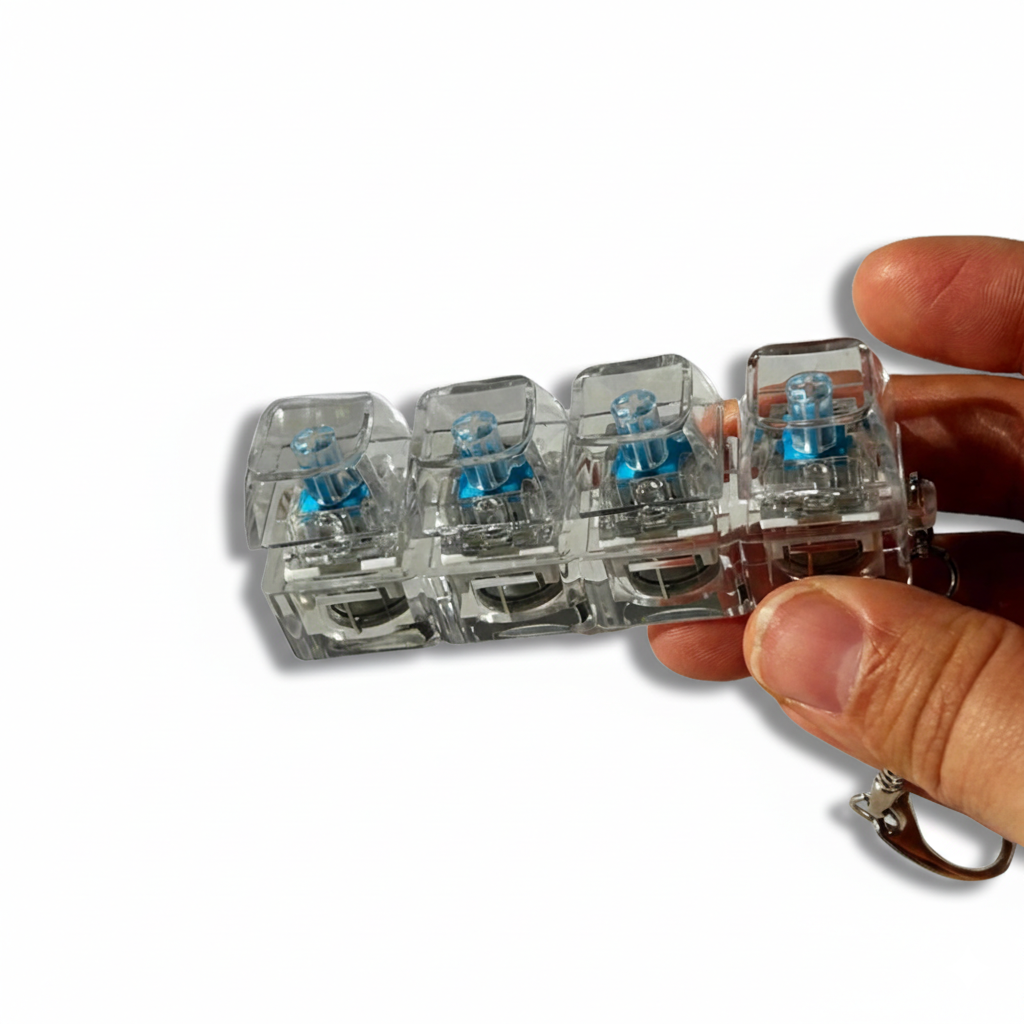 LED Light Click Keychain With Mechanical Button Feel