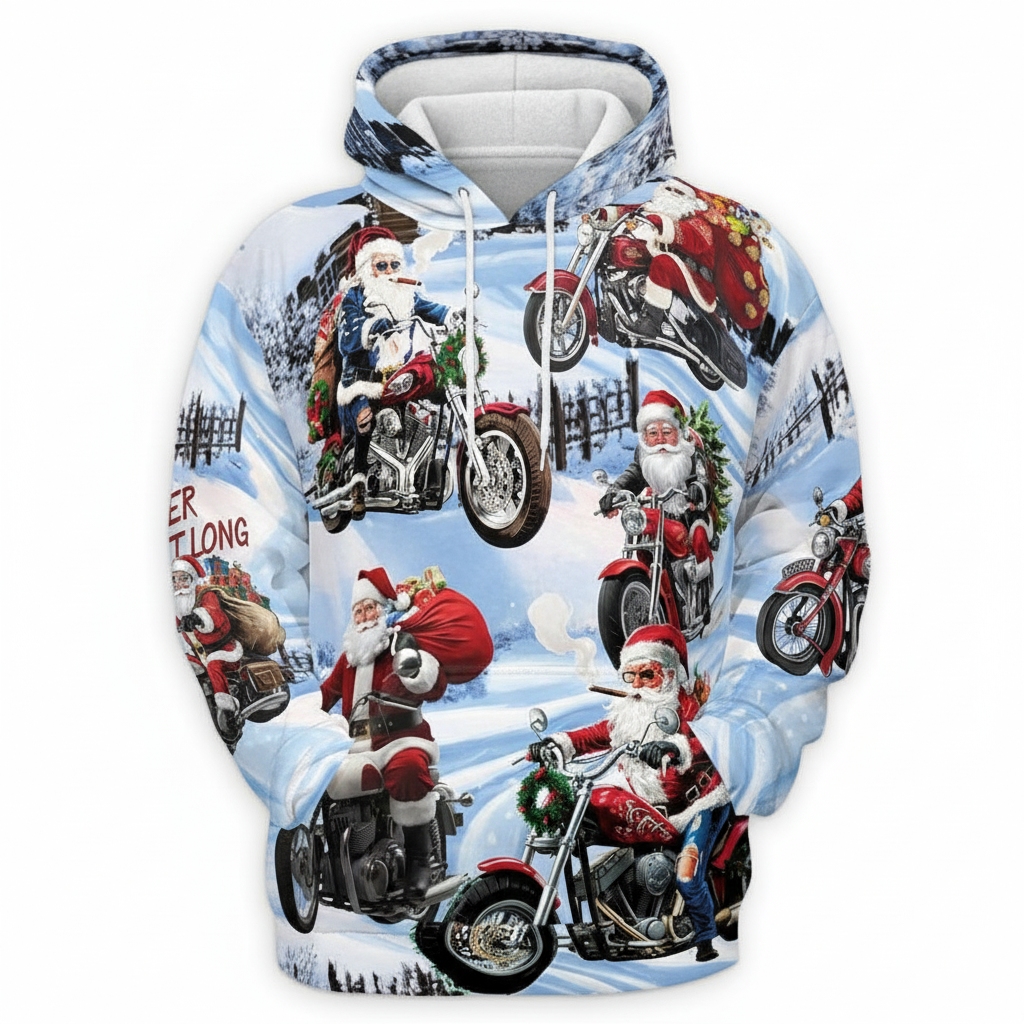 All Over Print Santa Costume Christmas Hoodie with Front Pocket