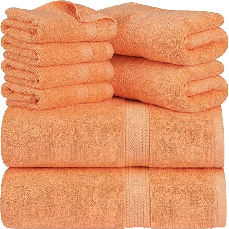Ring Spun Cotton 8-Piece Towel Set, 2 Bath Towels, 2 Hand Towels, and 4 Wash Cloths, Highly Absorbent Towels for Bathroom, Gym, Hotel, and Spa - Grafton Collection