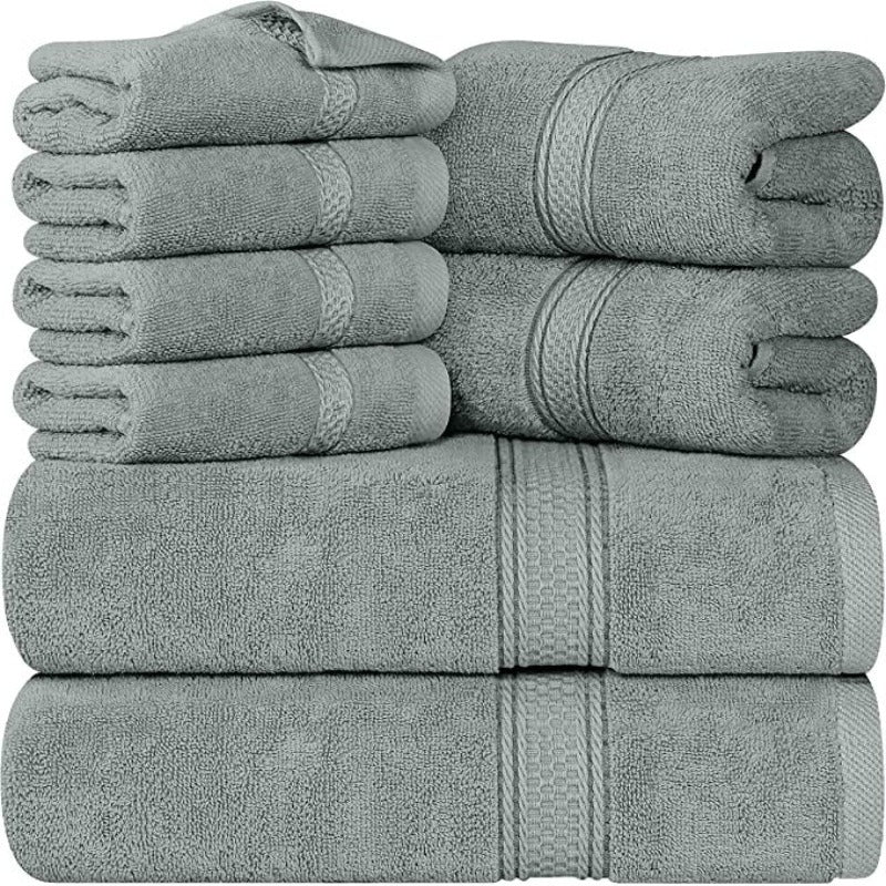 8-Piece Towel Set, 2 Bath Towels, 2 Hand Towels, and 4 Wash Cloths, Highly Absorbent Towels for Bathroom, Gym, Hotel, and Spa - Grafton Collection