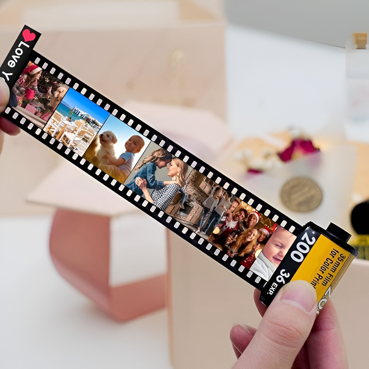 Camera Film Roll Keychain With Custom Photo Album