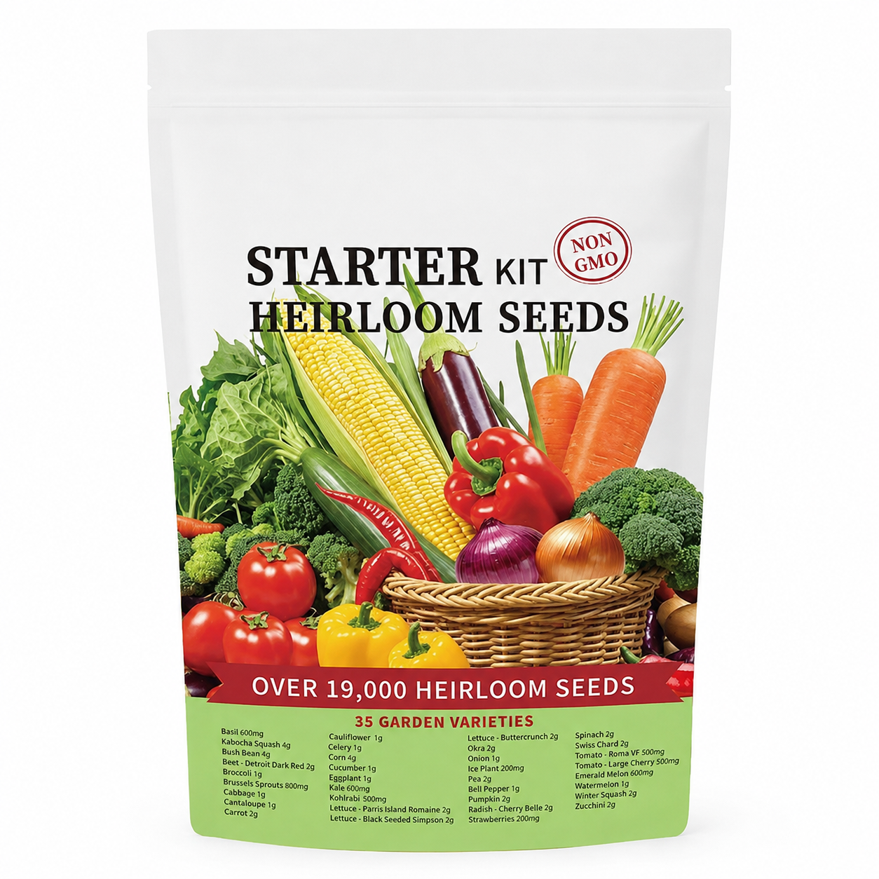 35 Assortment Pack Heirloom Vegetable Seed For Garden 