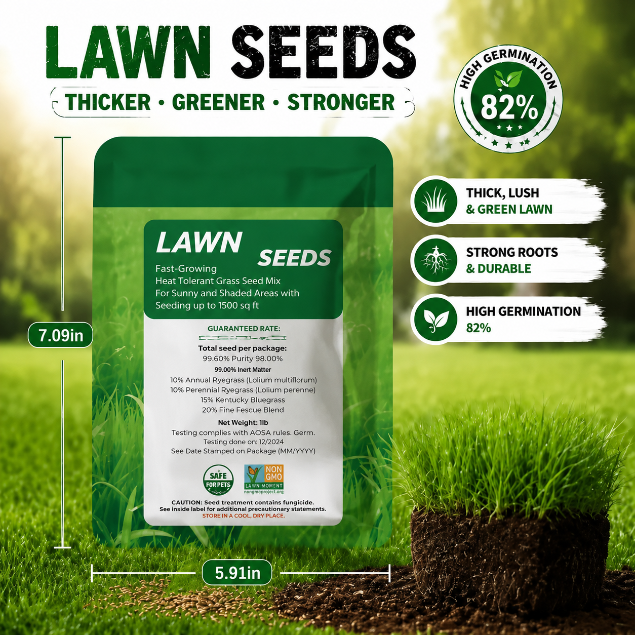 High Germination Grass Seeds For Lawns