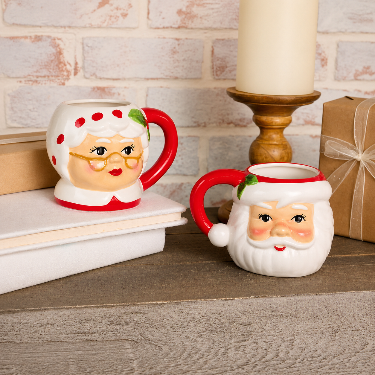Oversized Mr Christmas 20oz Santa Mugs 