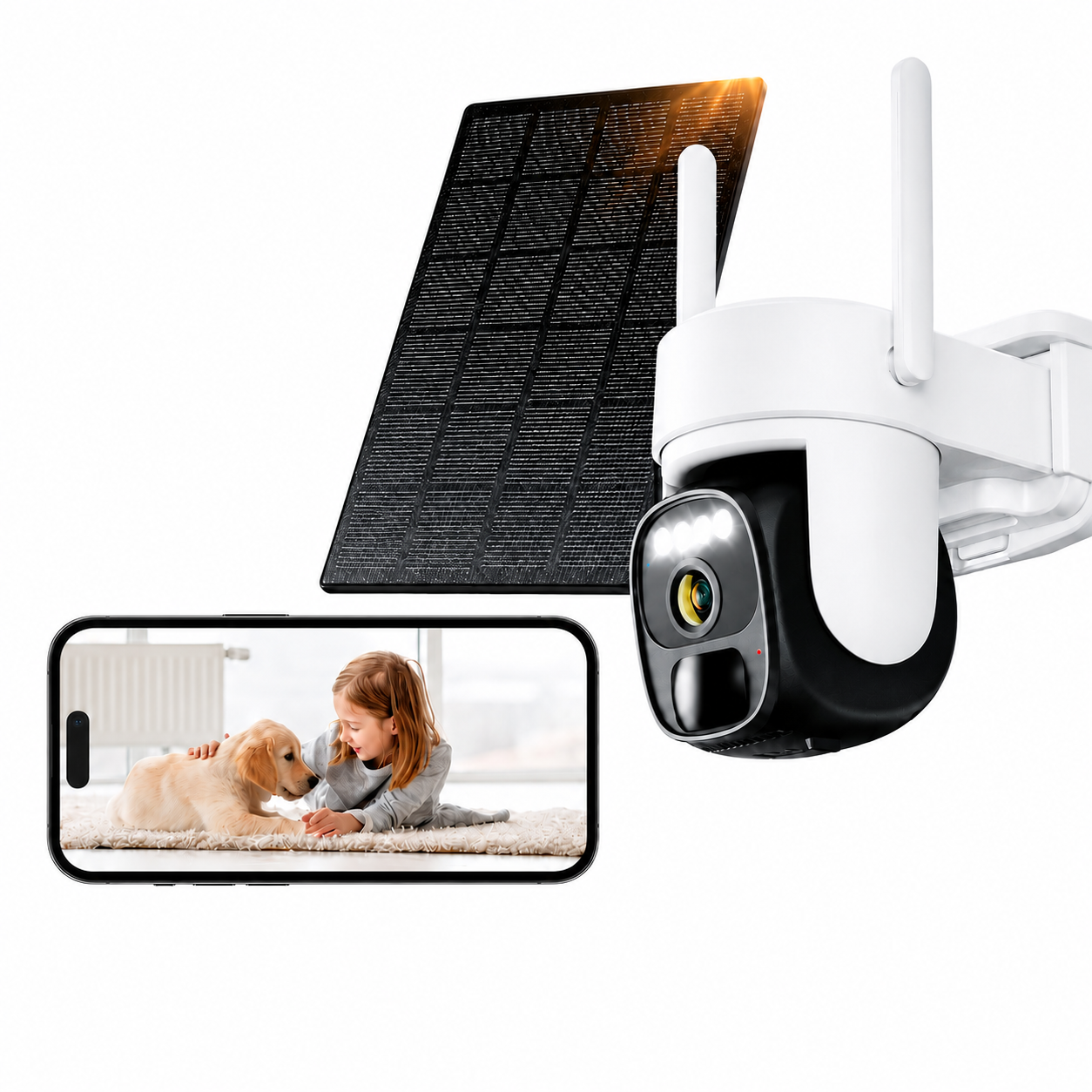 Outdoor Rechargeable Wireless Solar Security Micro Sd Support Camera With AI Motion Detection And 2 Way Audio