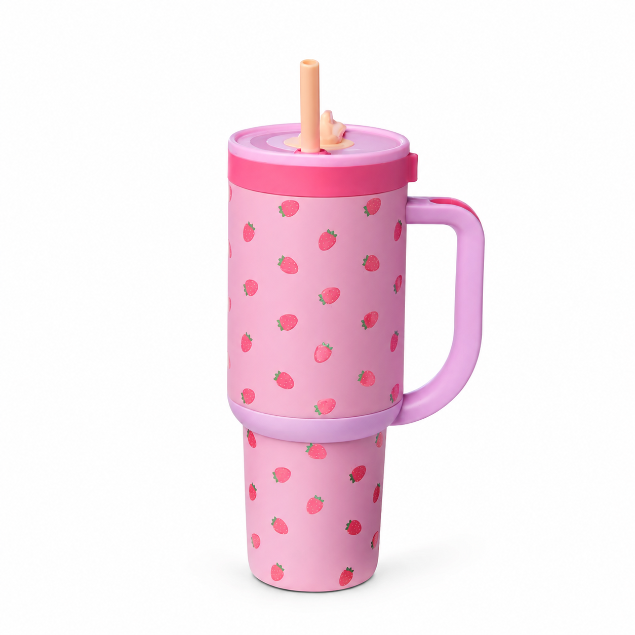 Stainless Steel Tumbler With Handle And Straw