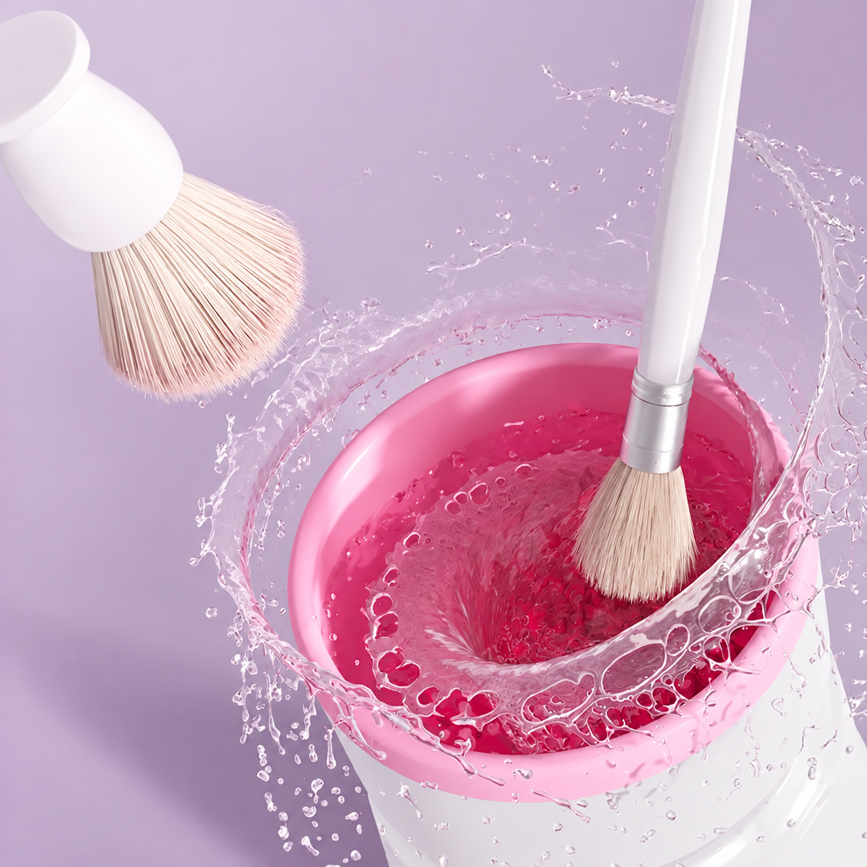 One Piece Rechargeable Makeup Brush Cleaning Machine With Silicone