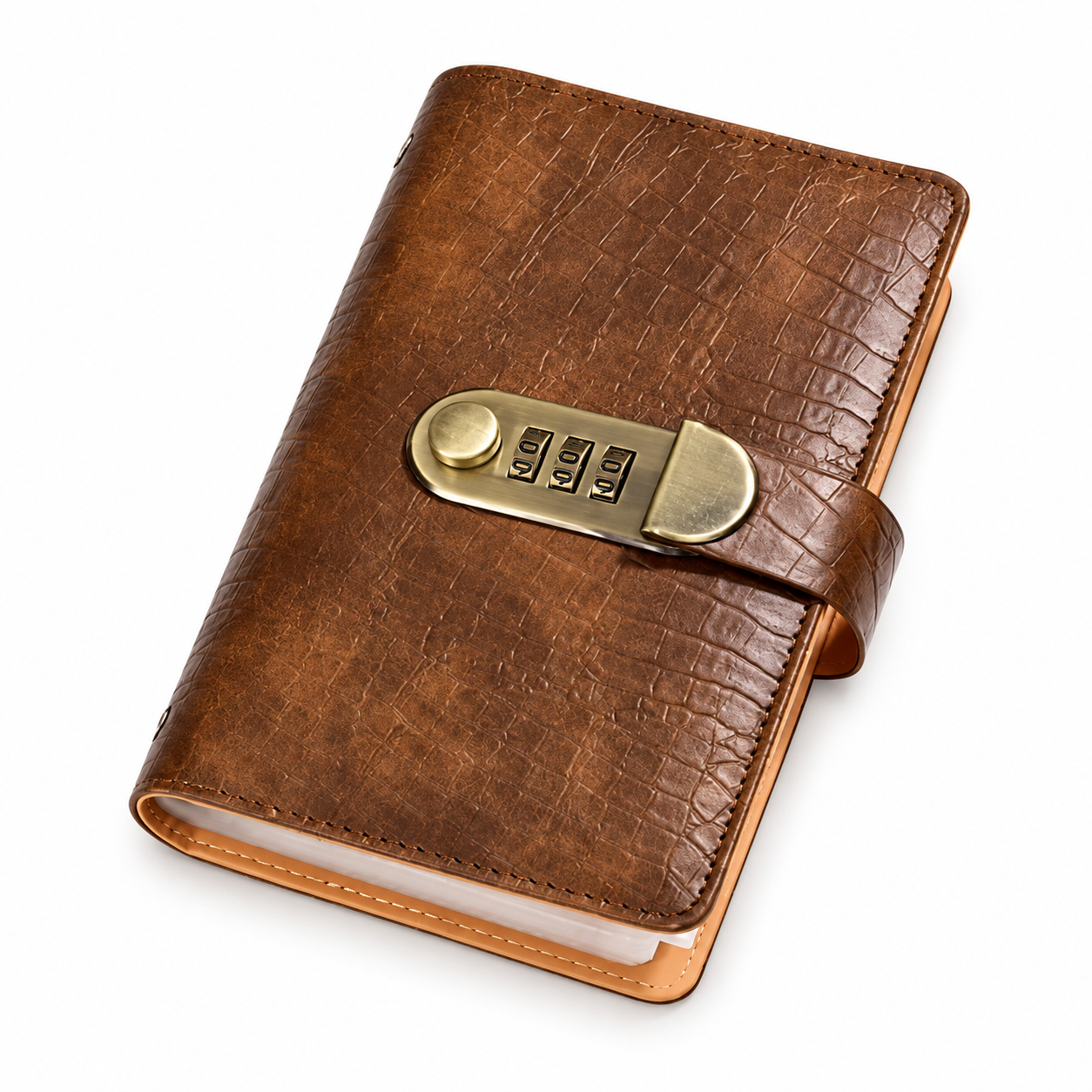 Leather Savings Binder With Resettable 3 Digit Lock