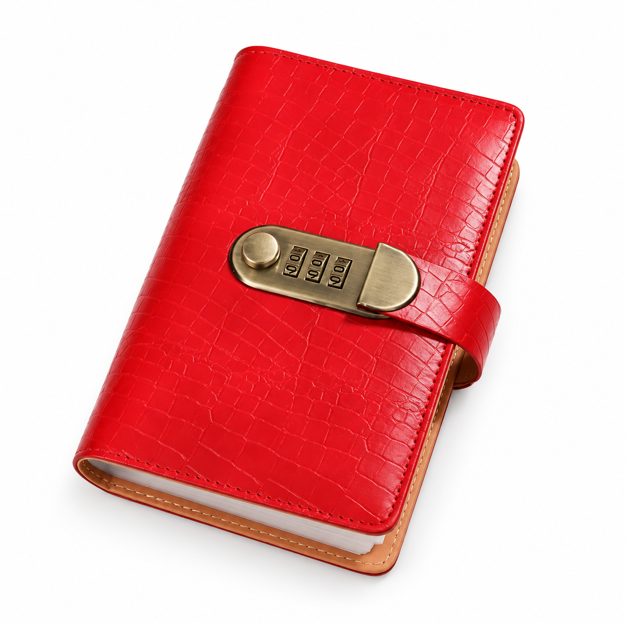 Leather Savings Binder With Resettable 3 Digit Lock