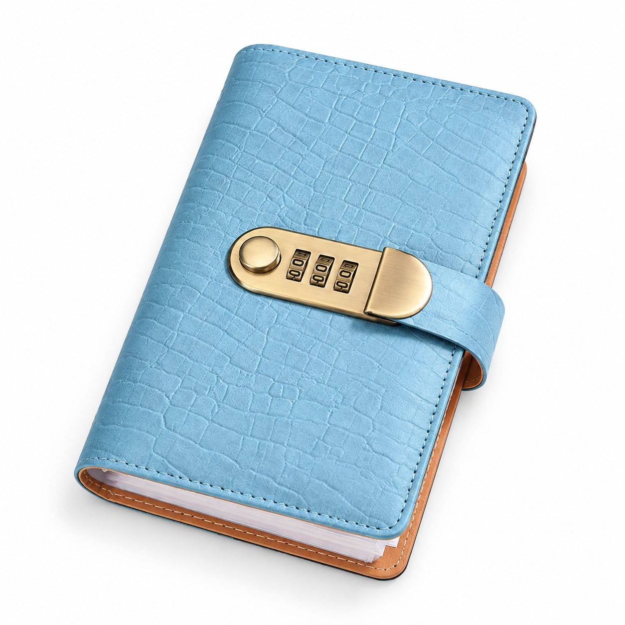 Leather Savings Binder With Resettable 3 Digit Lock