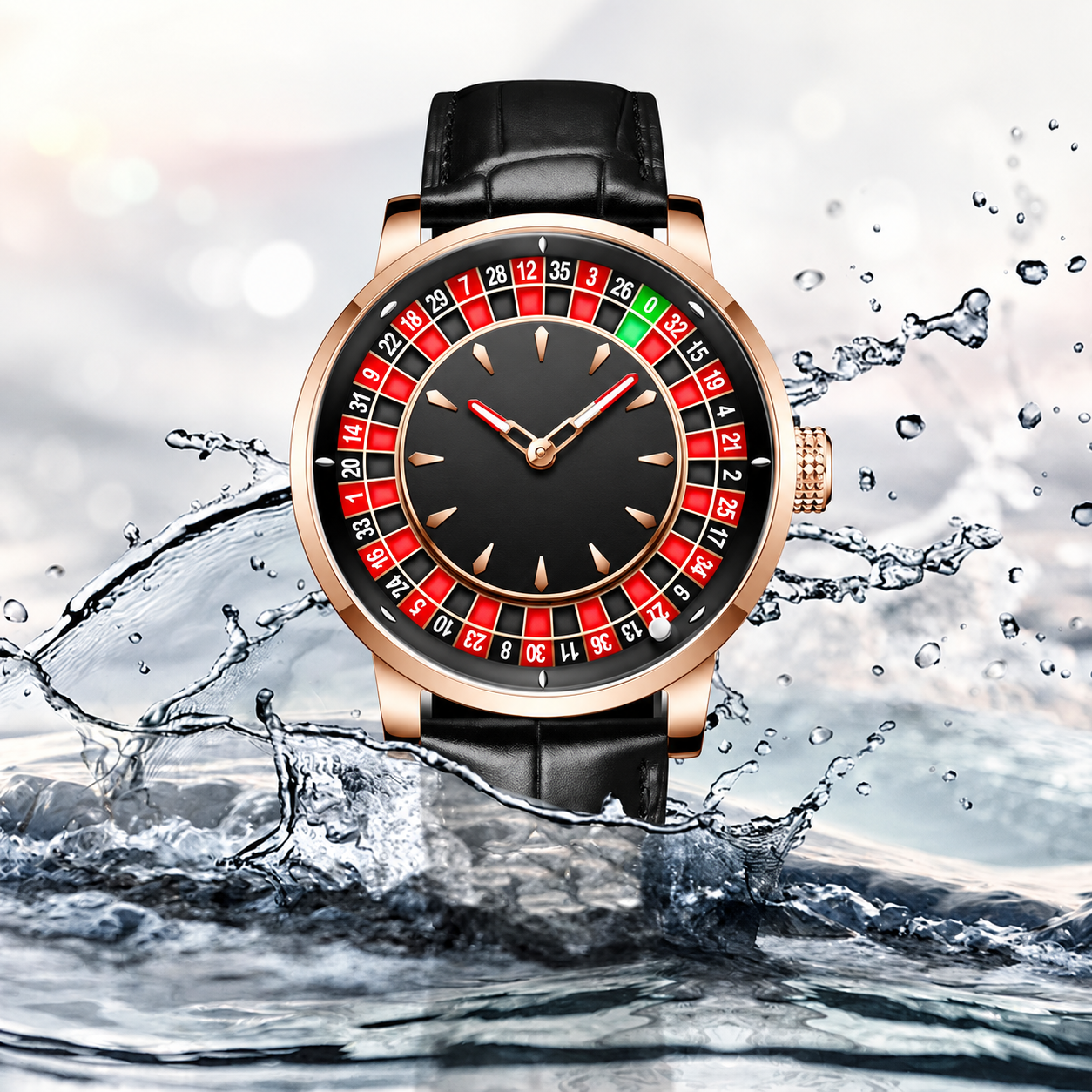 Roulette Style Novelty Watch With Rotating Dial Design