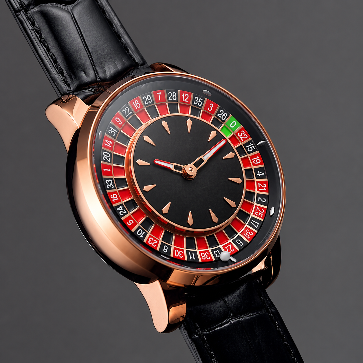 Roulette Style Novelty Watch With Rotating Dial Design