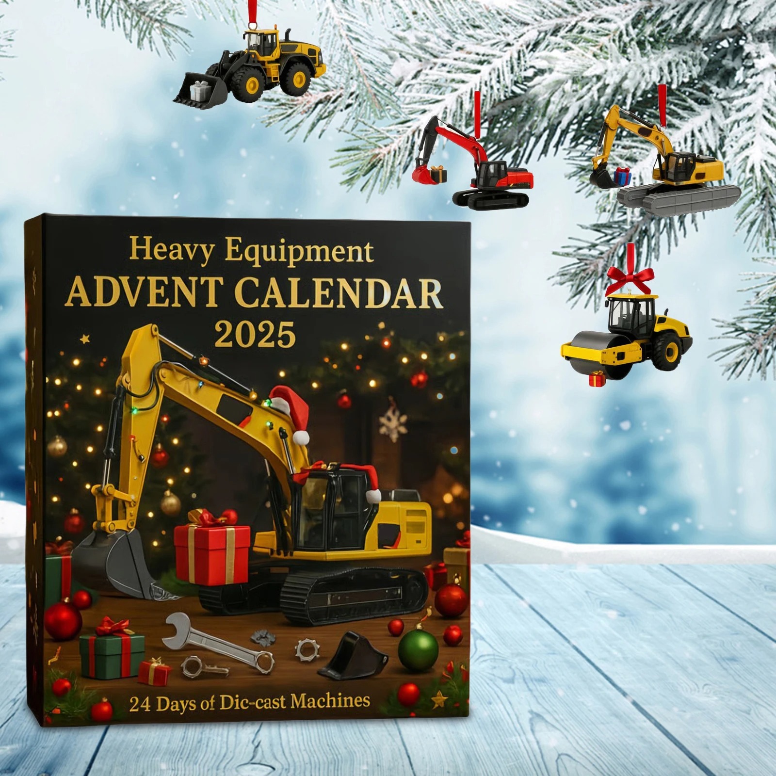 Christmas Advent Calendar 2025 With 24 Day Countdown And Construction Vehicle Toys