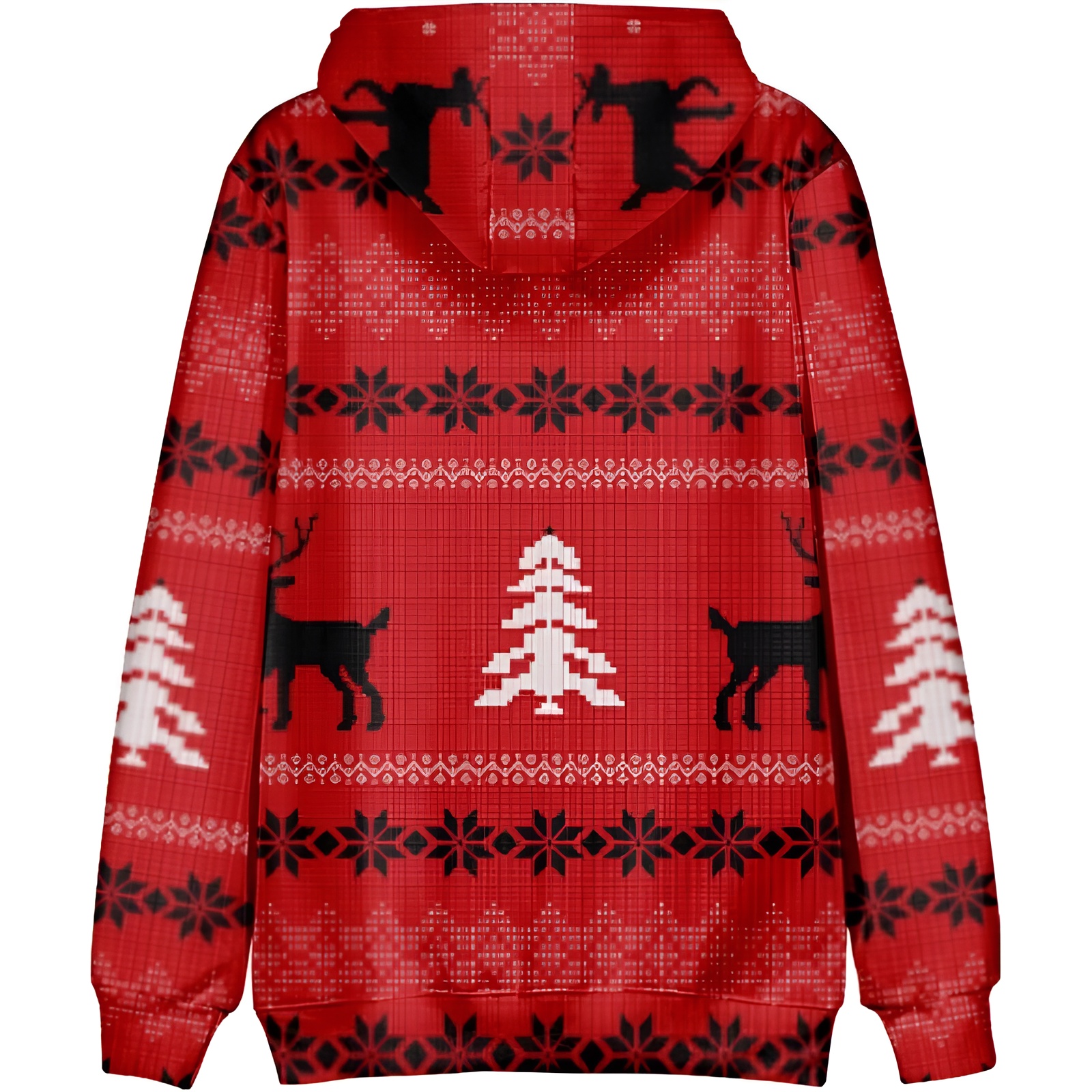 Funny Snowflake Reindeer Graphic Long Sleeve Christmas Hoodies