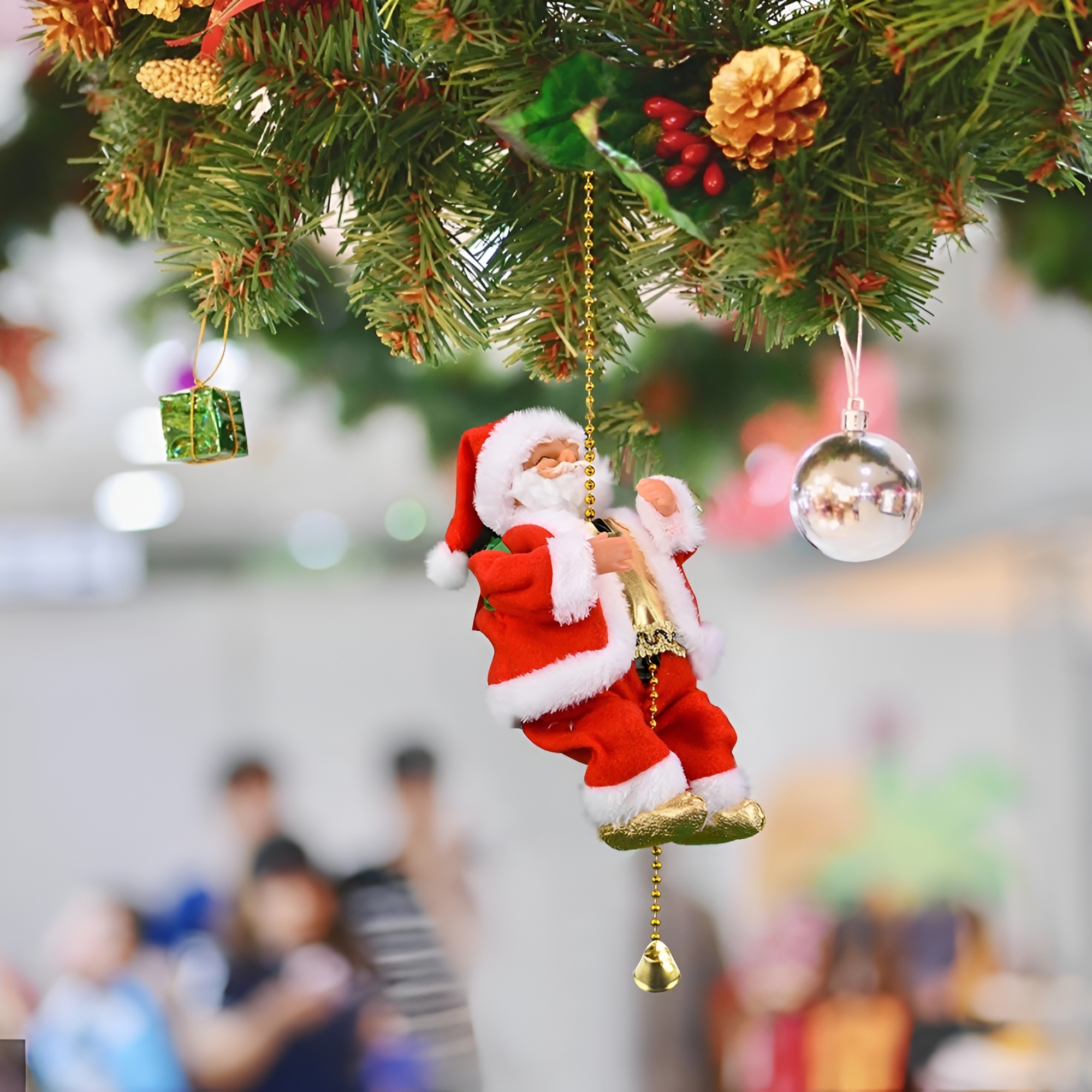 Christmas Musical Rope Climbing Santa Claus Doll
