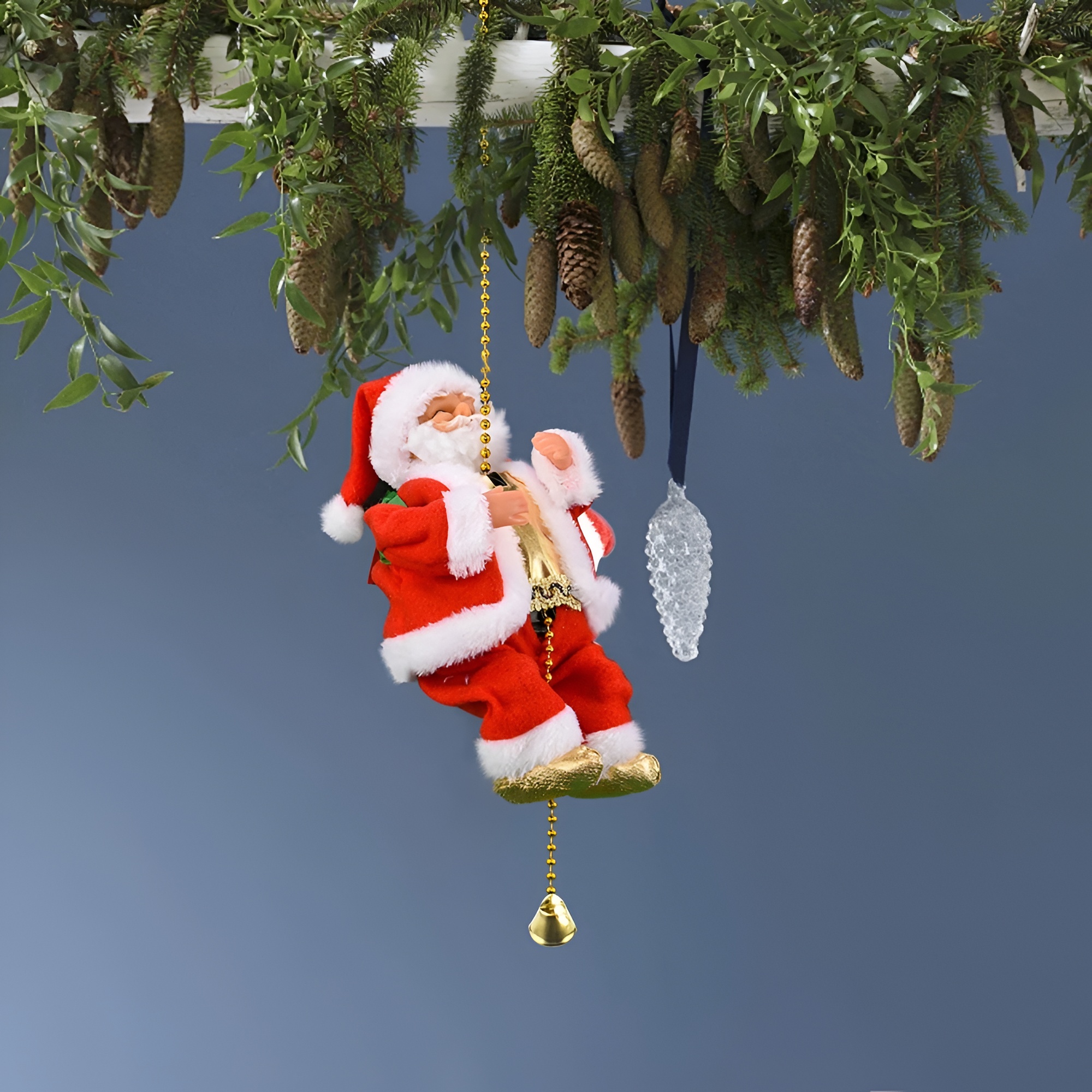 Christmas Musical Rope Climbing Santa Claus Doll