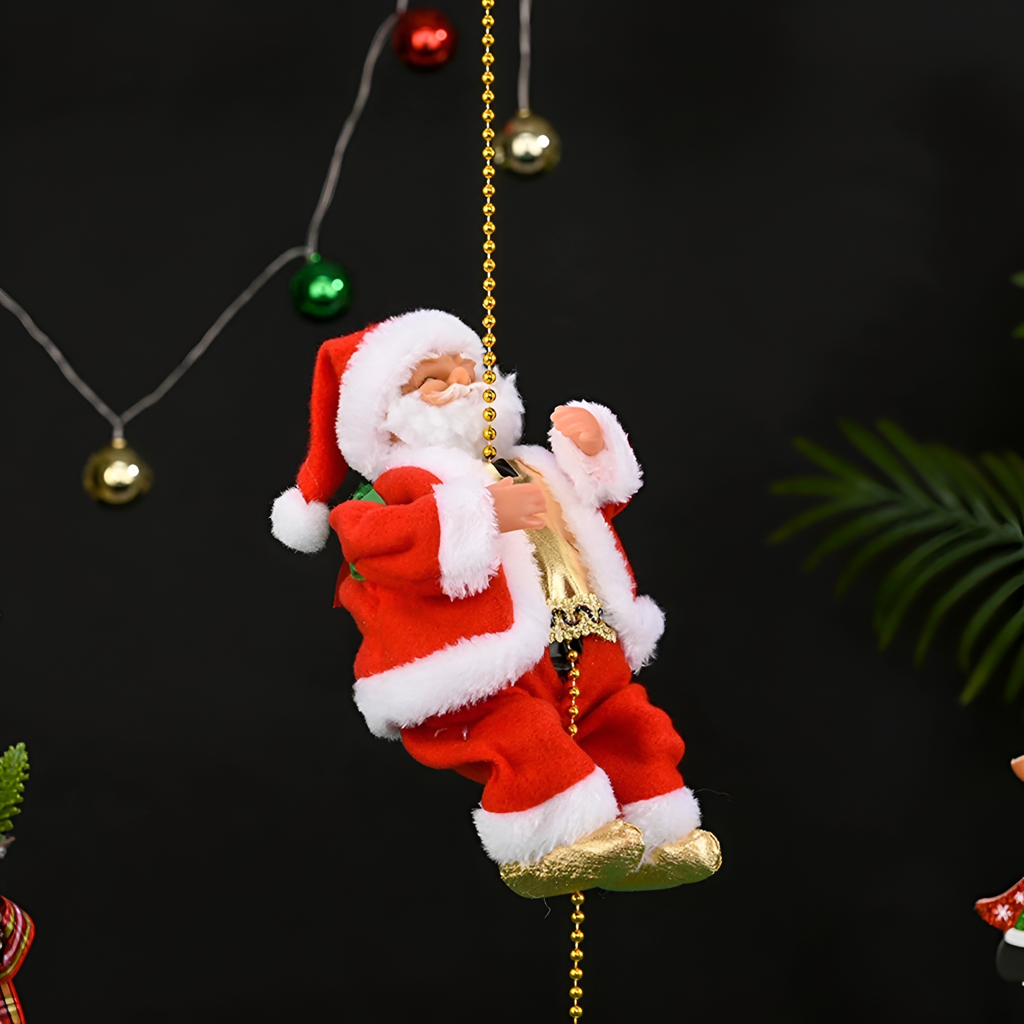 Christmas Musical Rope Climbing Santa Claus Doll