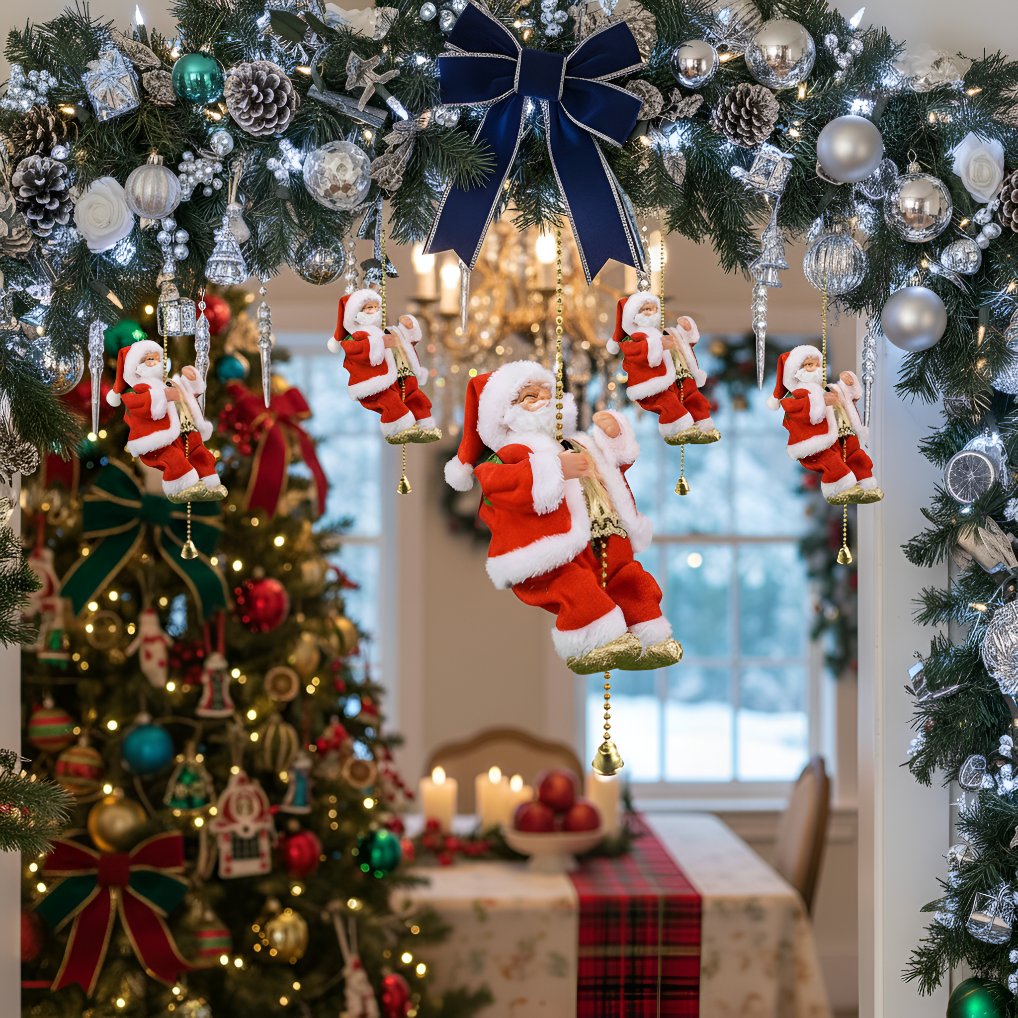 Christmas Musical Rope Climbing Santa Claus Doll