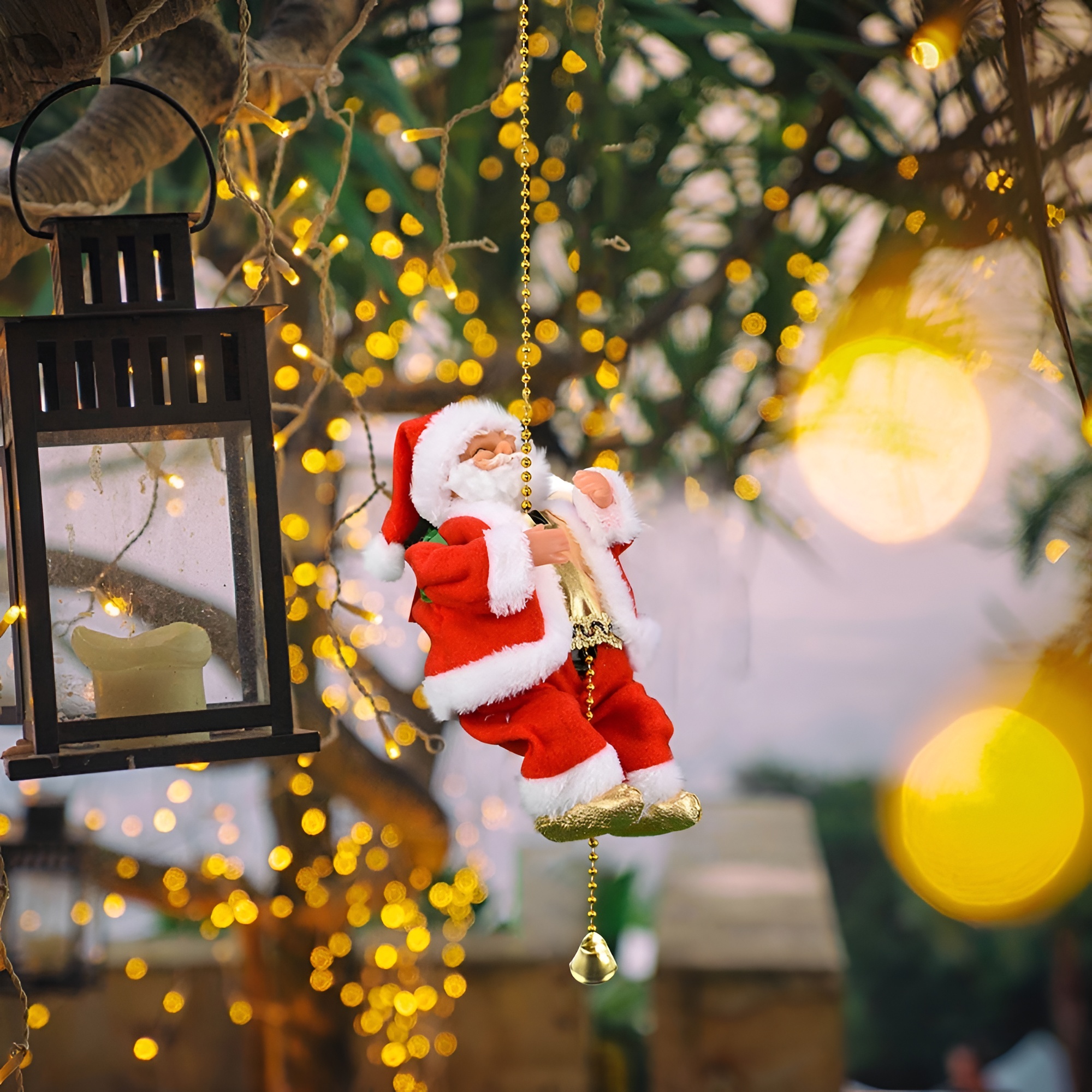 Christmas Musical Rope Climbing Santa Claus Doll