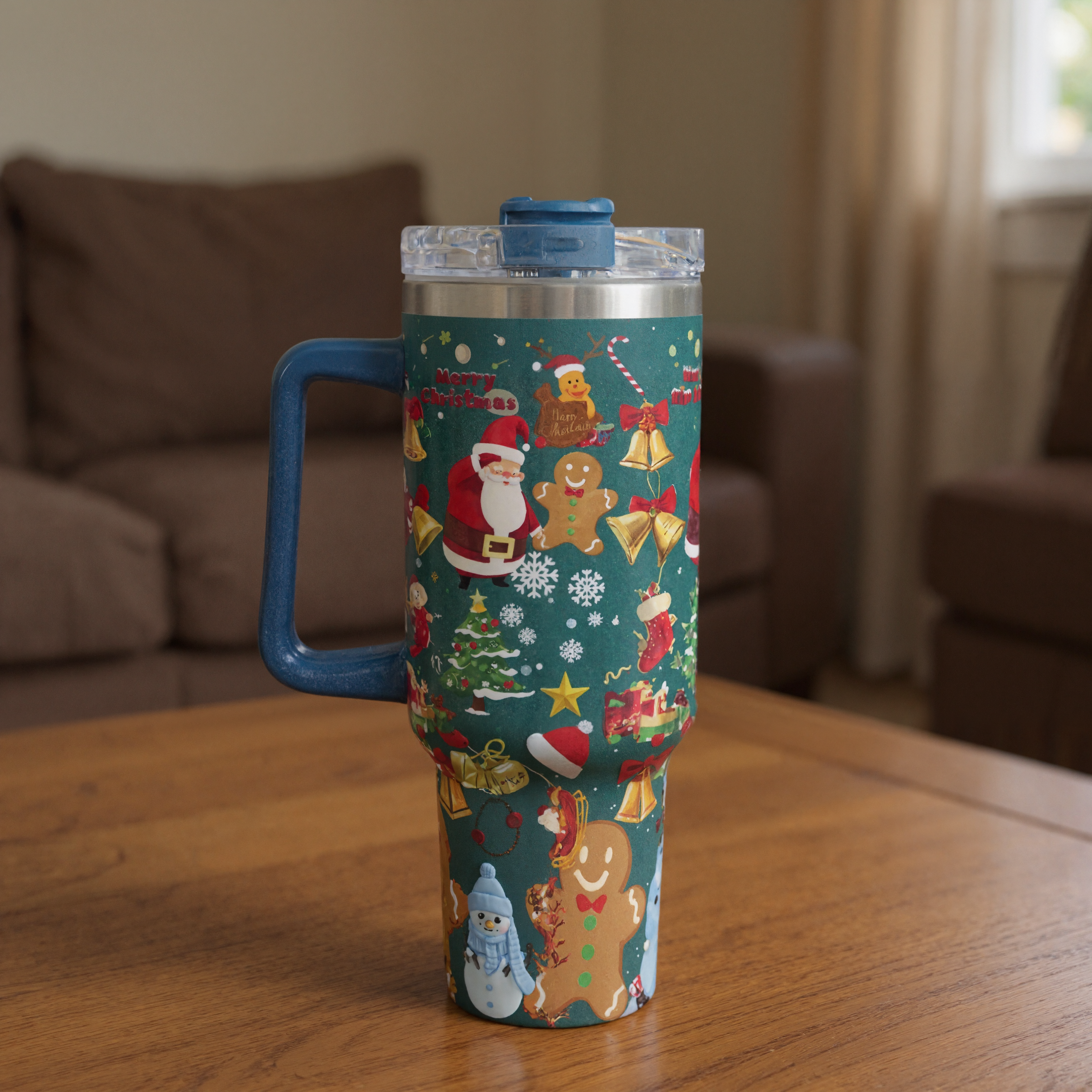 Christmas Stainless Steel Vacuum Cup Handle