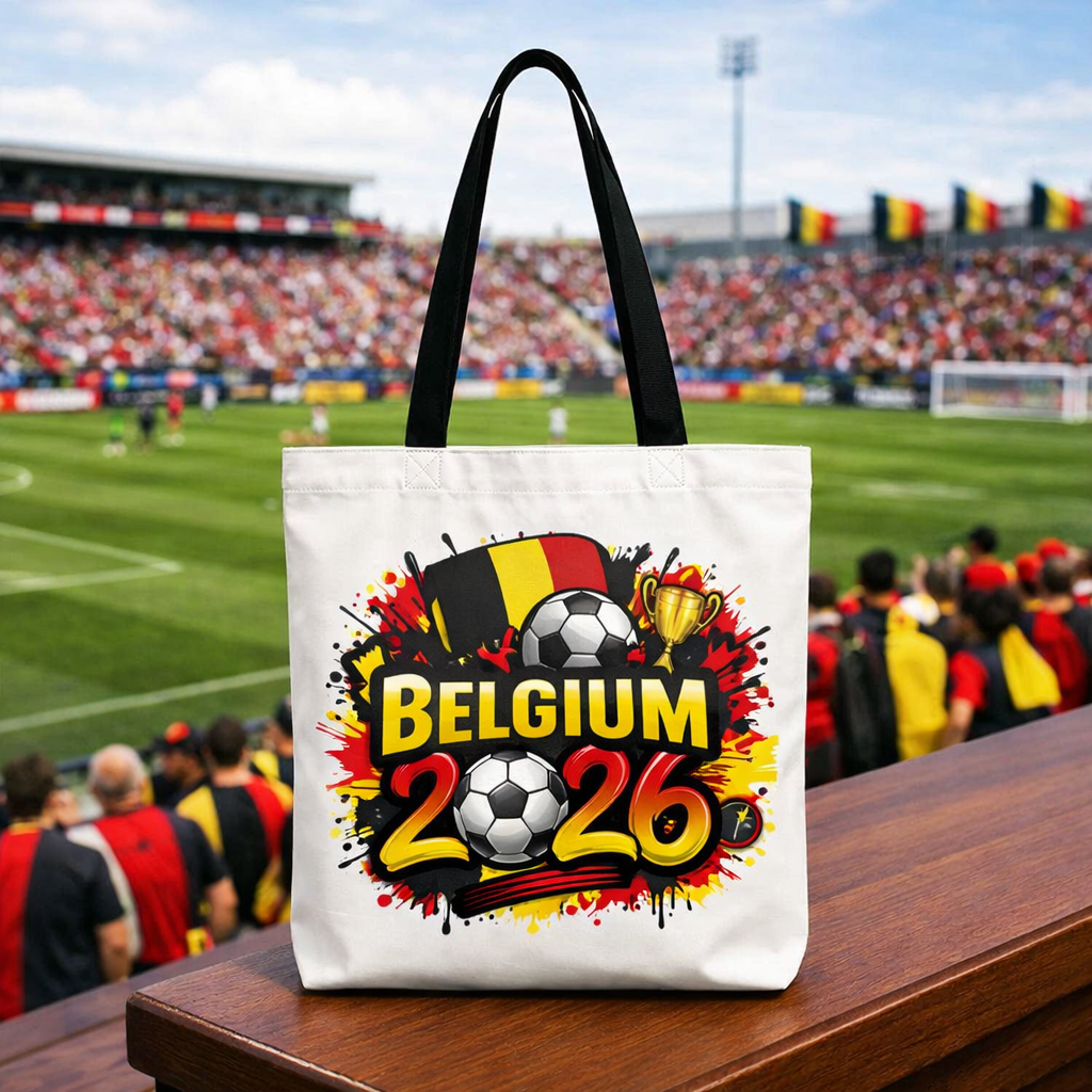 World Cup 2026 Belgium Graphic Printed Football Supporter Tote Bag
