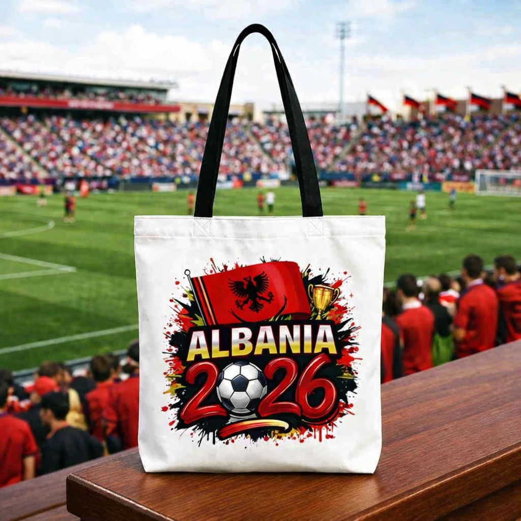 World Cup 2026 Albania Graphic Printed Football Supporter Tote Bag