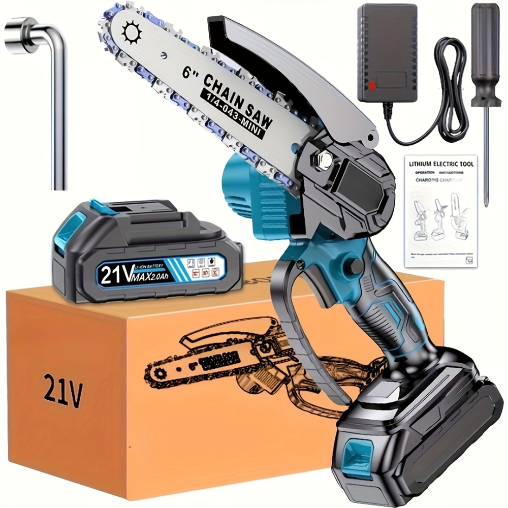 Cordless Mini Chainsaw Electric Tree Branch Cutter With Battery