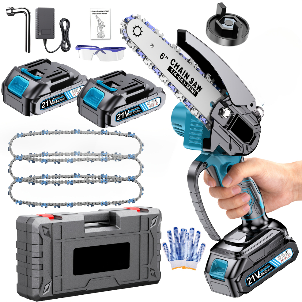 Cordless Mini Chainsaw Electric Tree Branch Cutter With Battery