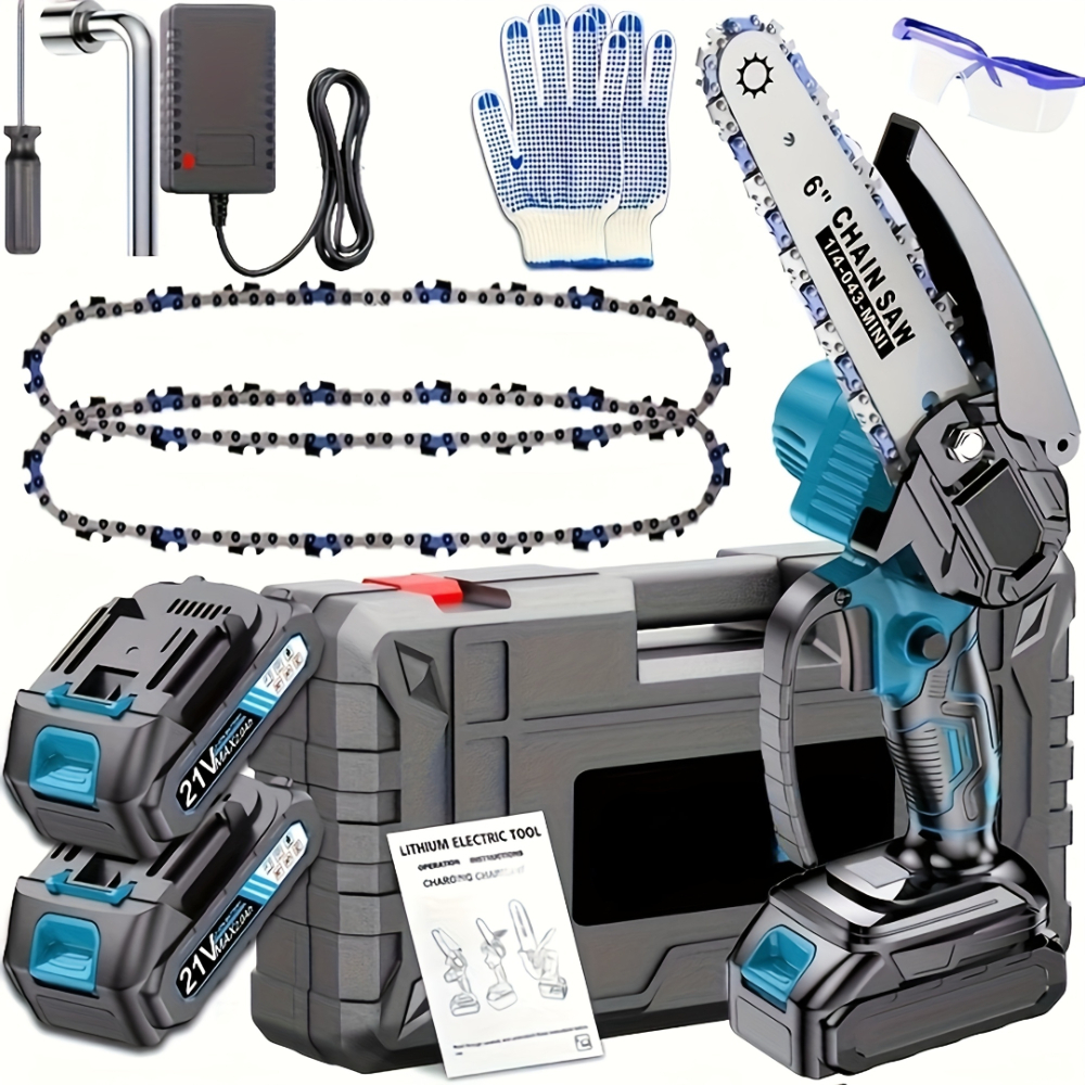 Cordless Mini Chainsaw Electric Tree Branch Cutter With Battery