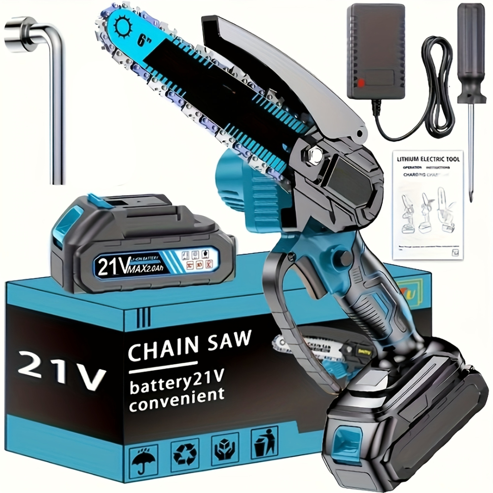 Cordless Mini Chainsaw Electric Tree Branch Cutter With Battery