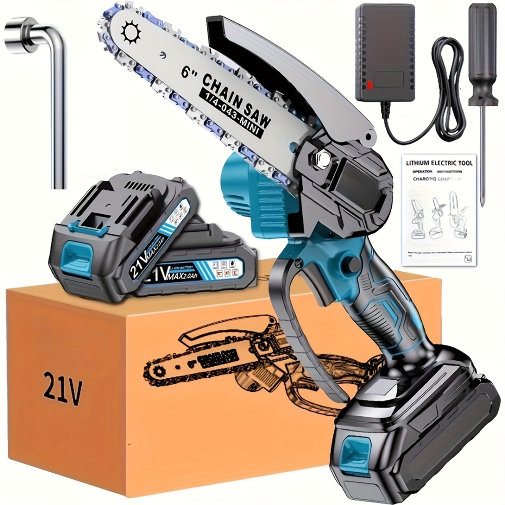 Cordless Mini Chainsaw Electric Tree Branch Cutter With Battery