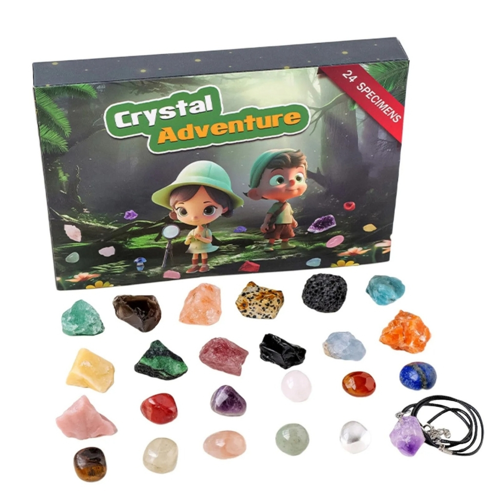 Crystal Advent Calendar With 24 Gemstone Surprises For Christmas And Holiday Gift