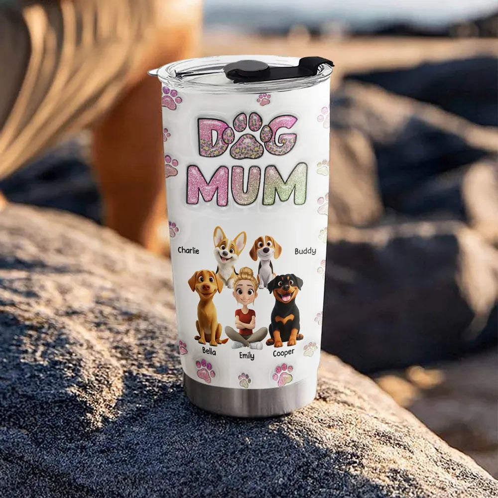 Dog Mom Personalized Custom 3D Inflated Effect Tumbler