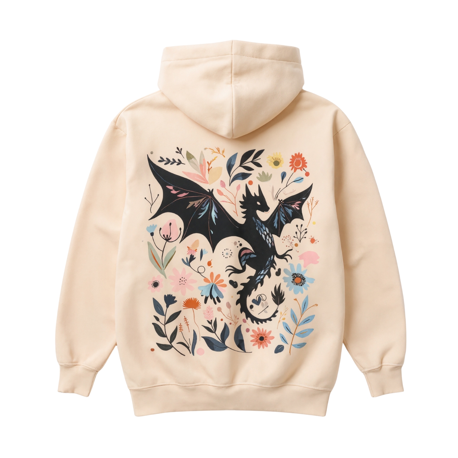 Dragon Printed Women Casual Hooded Sweatshirt