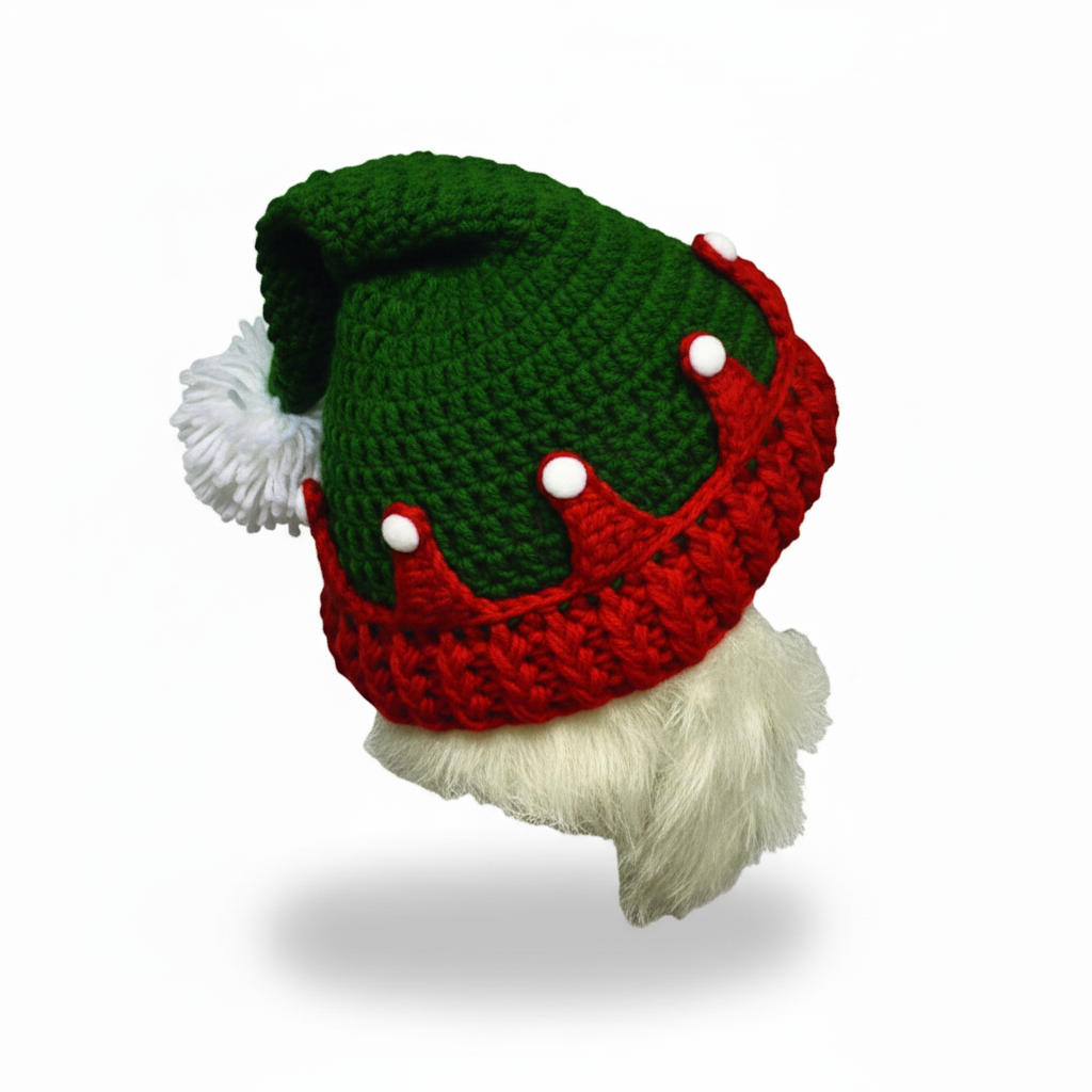Christmas Knit Crochet Santa Hat 
