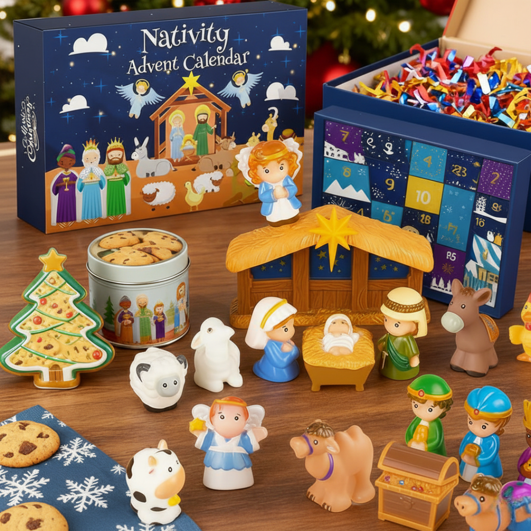 Nativity Christmas Countdown Advent Calendar Figurine Set